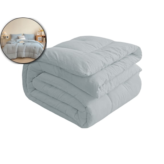 Soft Washed Microfiber Duvet Insert – Lightweight, All-Season Comforter, Breathable, Machine Washable, Gray(78.7"x90.6")