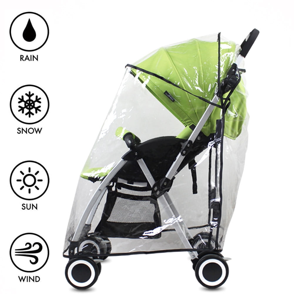 Baby Stroller Rain Cover Wind Protect Outdoors Baby Jumbo Stroller Shield Clear 