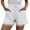White women casual elastic waist shorts with pockets a1, variant on Cagogo Women Casual Elastic Waist Shorts with Pockets Loose Fit Summer Beach Work Lounge Cotton Short Pants Flowy Travel Clothes, White 2XL