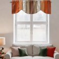 thumbnail image 3 of Tie Up Valances for Windows, Burnt Orange Brown Adjustable Valance Curtains Window Treatment for Living Room/Bedroom Windows, Farmhouse Vintage Wooden Rod Pocket Kitchen Curtains & Drapes 42x12 Inch, 3 of 9