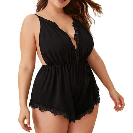 

Teddies Black Plus Size Sexy Lingerie (Women s)