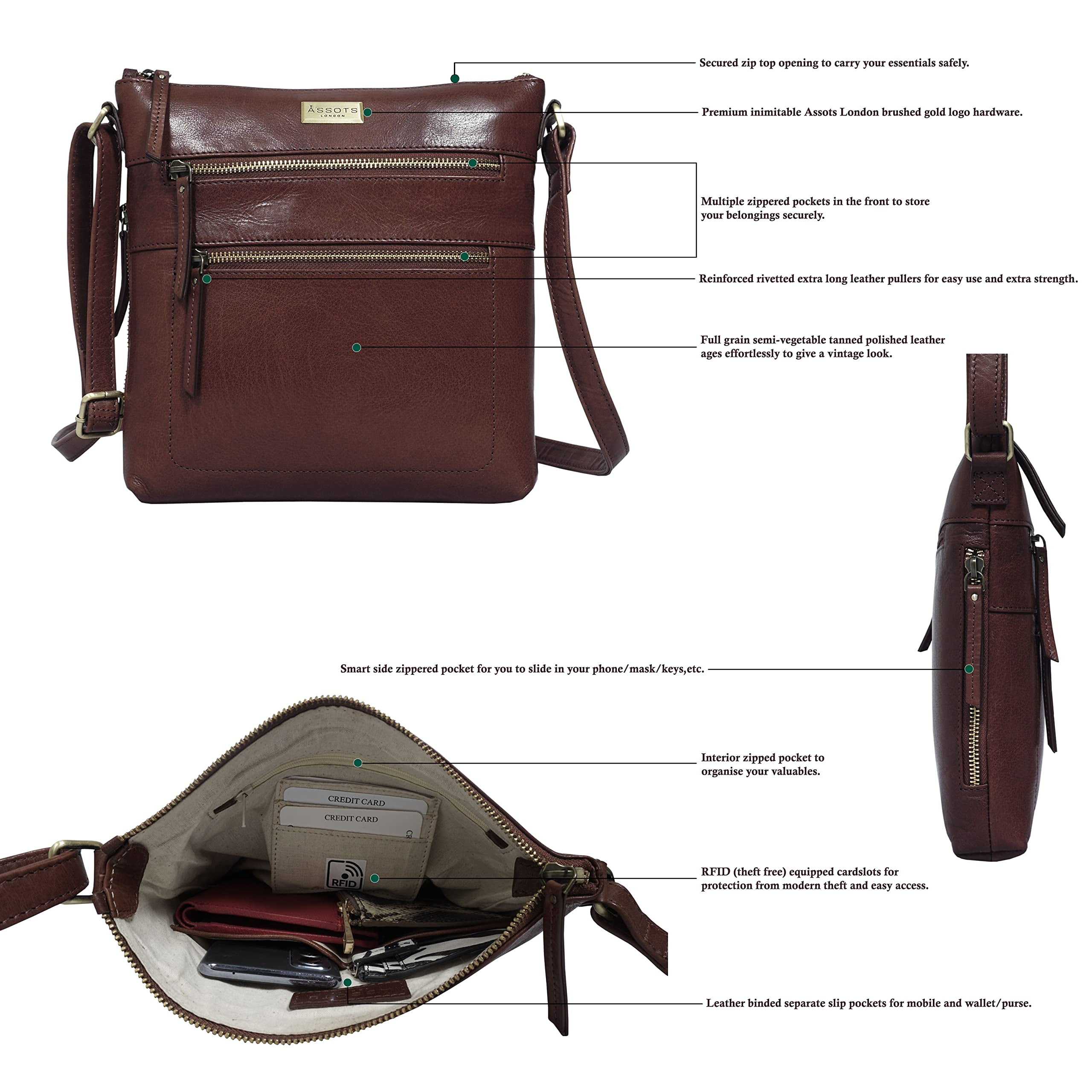 Assots London Burgundy Semi Structured Unlined Croc Leather  Tote Bag Shoulder Bag - Shoulder Bag