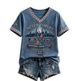 thumbnail image 2 of Never Forget 9/11 Memorial Shirt Women 25th Anniversary Tee 2001-2026 Patriotic Twin Towers Commemorative Short Sleeve V-neck Gift Tee for Patriot Day, 2 of 4