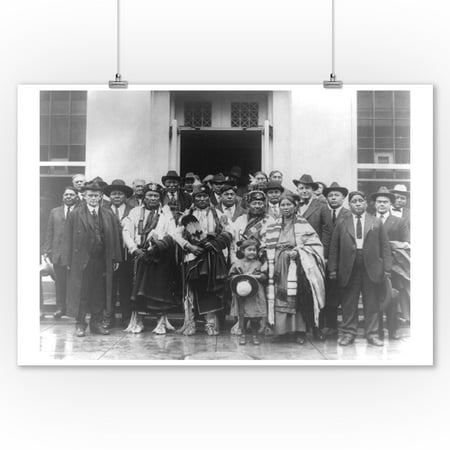 Group of Osage Indians outside White House Photograph (9x12 Art Print, Wall Decor Travel Poster)
