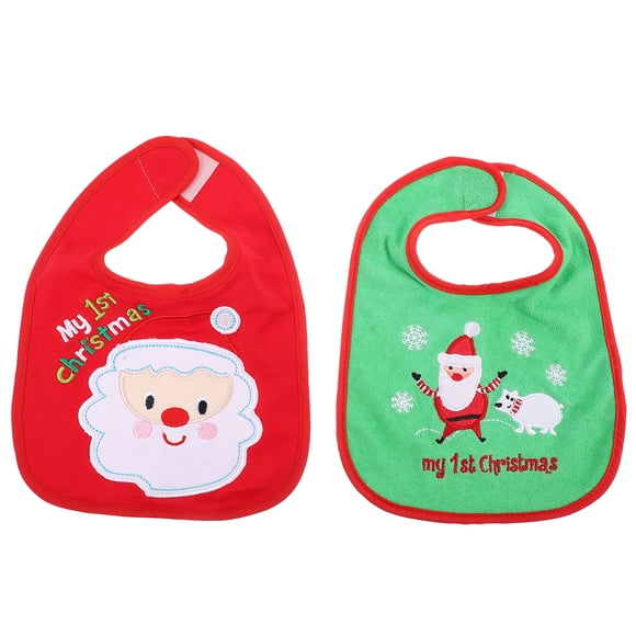 2pcs Navidad bebé babero niño comedor babero niños alimentación babero niño saliva toalla