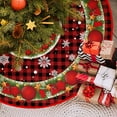 thumbnail image 4 of Christmas Tree Skirt 29 Inches - Large Merry Christmas Tree Rug Skirts, Red Green Funny Soft Trimmed Tree Collar Mat with Christmas Pattern Design for Farmhouse Winter Xmas Holiday Party Decorations, 4 of 7