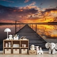 thumbnail image 7 of Wallpaper Small Dock Boat lake Peel and Stick Wall Murals 69"H x 96"W Removable PVC Wall Paper Self-Adhesive Wall Paintings Art Decor for Bedroom Living Room, 7 of 7