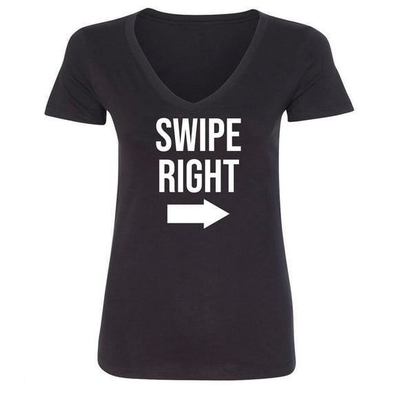 Swipe Right Womens V-Neck Tee