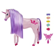 MGA's Dream Ella Candy Unicorn - Lilac, Glitter Gummy Bear Themed Purple Unicorn Horse with 5 Candy-Scented and Candy-Shaped Hair Clips, Long Mane, Brush and Scratch 'N Sniff Tag, Gift for 3-8 years