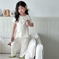 thumbnail image 4 of REDARER Toddler Girls Soft Cotton Ribbed Sleepwear, Floral Print Short Sleeve Top & Pants Pajama Set,2-3 Years, 4 of 4