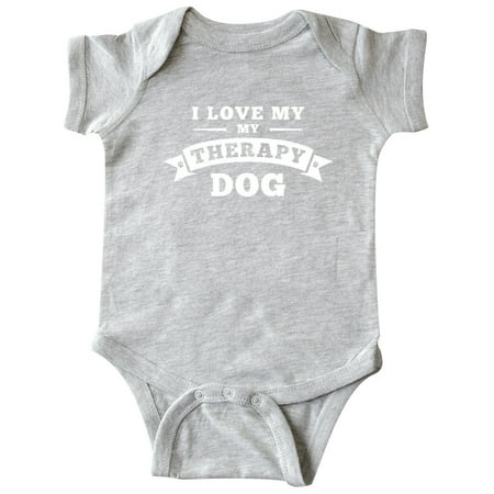 

Inktastic Love My Therapy Dog Gift Baby Boy or Baby Girl Bodysuit