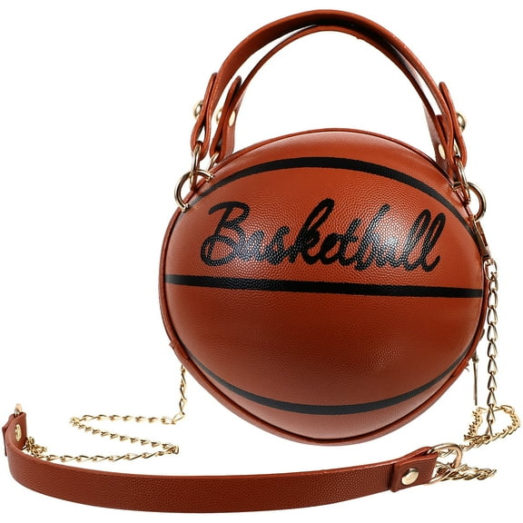 TEHAUX Round Basketball Shape Handbag for Women, Trendy Sports Equipment Bag, Durable Storage for Work and Daily Use