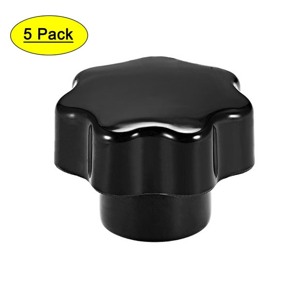 5Pcs Star Knob Grip Handle M8 Dia 39mm Brass Insert Female Thread Black