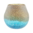 thumbnail image 2 of Northlight 6" Crackled Frosted Hand Blown Glass Vase - Blue/Brown, 2 of 2