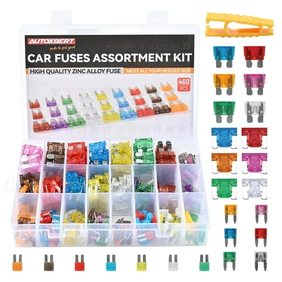460PCs Automotive Fuse Assortment Kit, Micro2,Standard, Micro, Mini Fuses Automotive Assorted 2A 3A 5A 7.5A 10A 15A 20A 25A 30A with Puller for Car RV Truck Motorcycle Boat