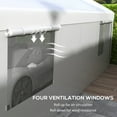 thumbnail image 6 of Outsunny 10' x 20' Carport Canopy, Heavy Duty w/ 4 Windows, 2 Doors, White, 6 of 9