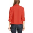 thumbnail image 3 of Women's Casual Office Wear Open Draped Front 3/4 Sleeves Basic Solid Blazer Jacket S-3XL, 3 of 3