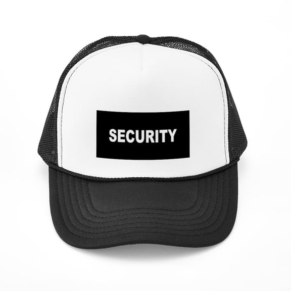 CafePress - Security Black Cap - Adjustable Unisex Printed Trucker Hat with Mesh Back