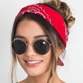 thumbnail image 3 of Square Satin Bandanas for Women Paisley Head Scarves Breathable Neck Hair Wrap Lightweight Soft Headwear Headband Red 21.65x21.65 Inches, 3 of 4