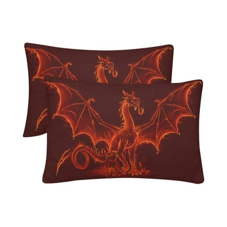 MKHERT Fire Medieval Dragon Pillowcase Pillow Protector Cushion Cover 20x30 inch,Set of (The Best Firm Pillow)