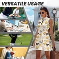 thumbnail image 6 of COEQINE Yellow Rose and Chicken Print Golf Dresses for Women Sleeveless Lightweight Pickleball Dresses with Built in Shorts and Pockets Zip Up Workout Outfits with 2 Pieces, XS, 6 of 7