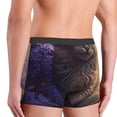 thumbnail image 4 of Rateoe Purple Flower Lazy Cat Mens Boxer Briefs Poly Spandex Performance Boxer Briefs Underwear Hem Boxer Briefs - XX-Large, 4 of 8