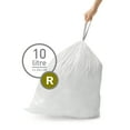 thumbnail image 2 of simplehuman Code R Custom Fit Drawstring Trash Bags, 60 Count, 10 Liter / 2.6 Gallon, White, 2 of 4