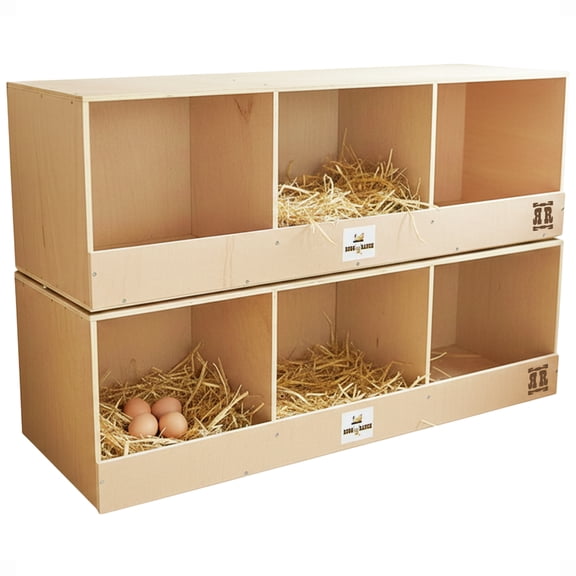 Rugged Ranch TRIPLEX RuggEgg Wooden Chicken Coop Triple Nesting Boxes (2 Pack)