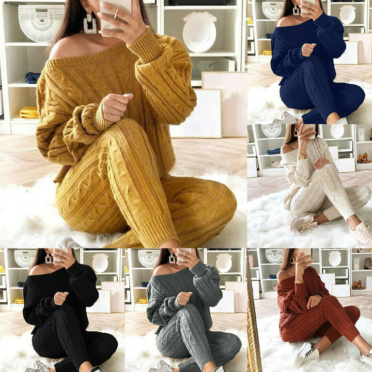 Women Winter Woolen Pants (Set of 2)