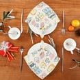thumbnail image 4 of Iauyy Satin Napkins Set of 4- Blue Beige Food DIY Printing Decoration Cloth Napkin- Easy Care for Home/Party, 4 of 8
