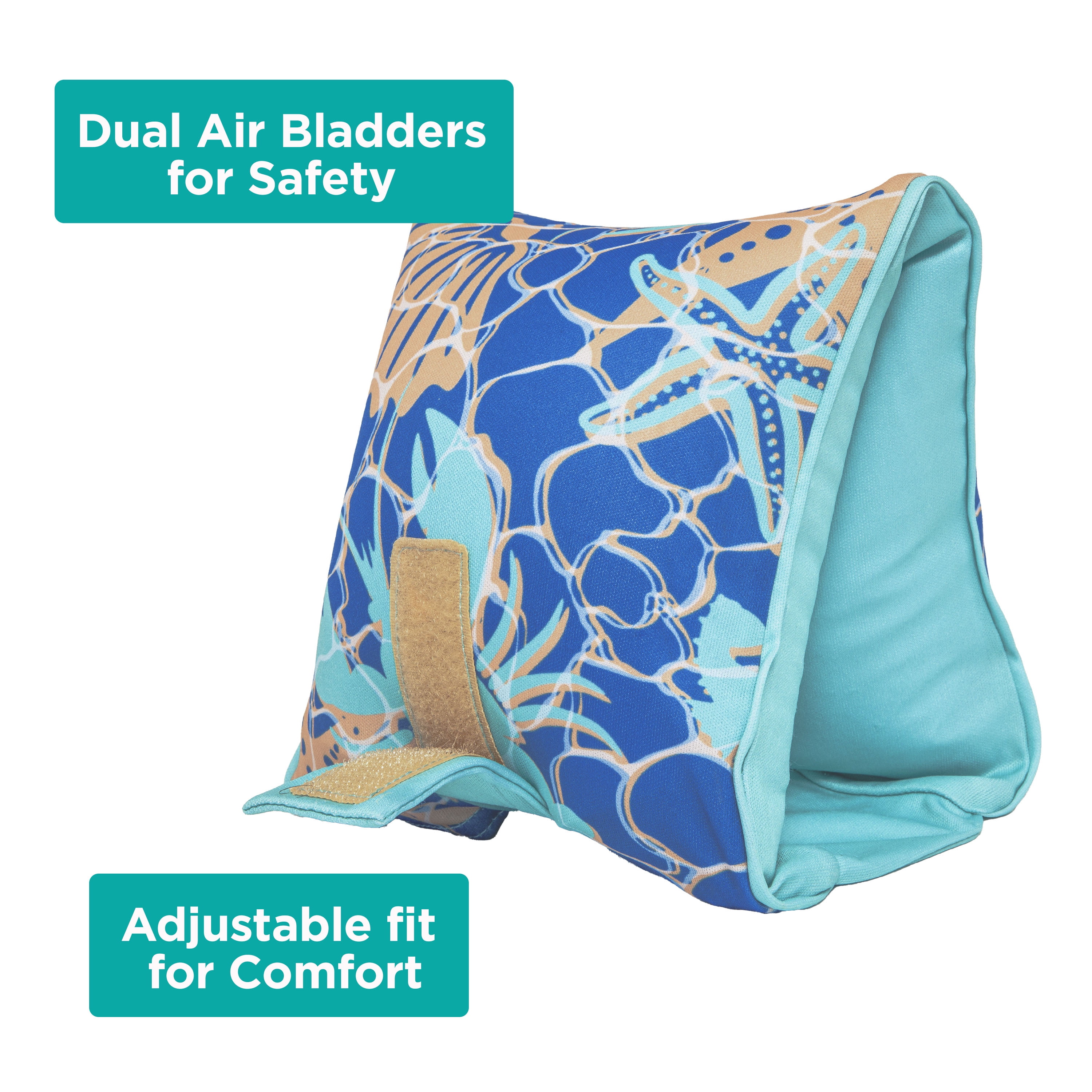 SwimSchool Adjustable Fabric Arm Pool Floats for Children 50-80 lb, Unisex, Multi-Color