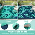 thumbnail image 3 of Moynesa 8'x10' Outdoor Rugs Waterproof, Plastic Straw RV Rugs for Outside, Large Portable RV Outdoor Rugs for Camping, Reversible Butterfly Picnic Mat for Camper Garden Tent, Teal, 3 of 7