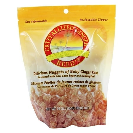 Reeds, Crystallized Ginger, All Natural Baby Ginger Root Sweetened with Raw Cane Sugar (16 OZ)