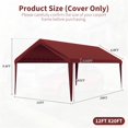 thumbnail image 2 of Pakunoda 12' X 20' Carport Canopy Replacement Cover, Portable Car Garage Shelter Party Top Tent with 34PC Ball Bungees, Burgundy (Only Cover, Frame Not Included), 2 of 8