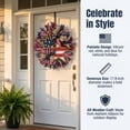 thumbnail image 4 of Patriotic Wreath for Front Door, 4th of July Outdoor Decorations, Festival Celebration Flag Printed Wreath, 4 of 8