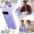 thumbnail image 3 of Asuwish Phone Case for Google Pixel 9 Pro XL/10 Pro XL Tempered Glass Screen Protector Magnetic Bracket stand Translucent Shockproof Protective Cell Cover Pixel9ProXL Pixel10ProXL Women Men Purple, 3 of 7