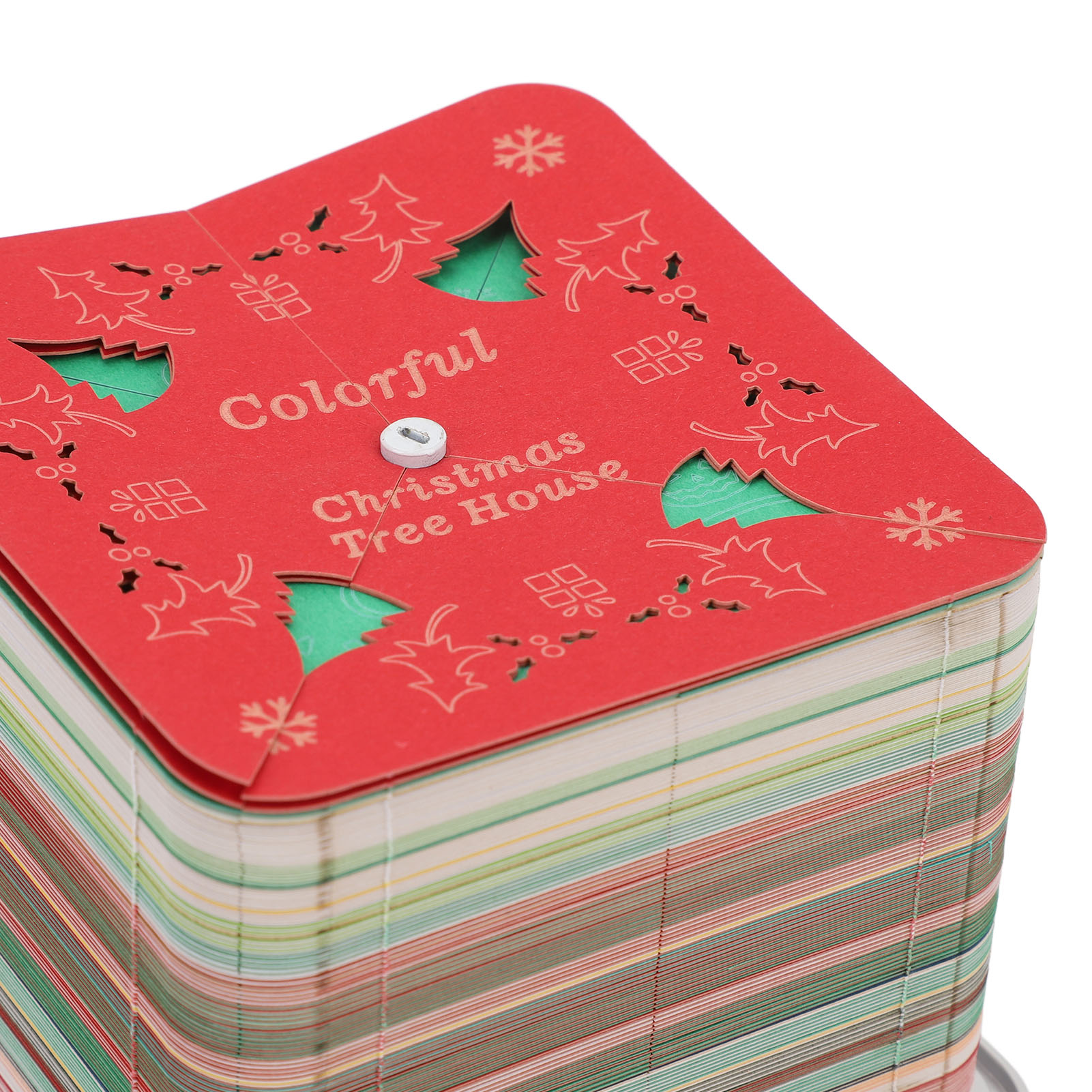 NFTIGB 3D Memo Pad 2026 Calendar Xmas Tree House Paper Carving Art Notepad Desk Ornament Present, 3.86 inches / 9.8 cm, Multicolor Home Office Decor Planner