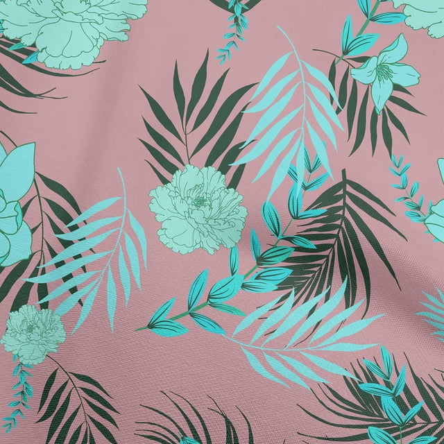 oneOone Rayon Dusty Pink Fabric Florals Sewing Craft Projects Fabric Prints By Yard 56 Inch Wide