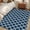Lake Blue, variant on 6ft Round Rug, Yellow Moroccon Non-Skid Rubber Backing Large Area Rugs - Living Room Bedroom Home Office, Farmhouse Minimalist Ethnic Geometric Indoor Floor Mat Carpets Washable Rug