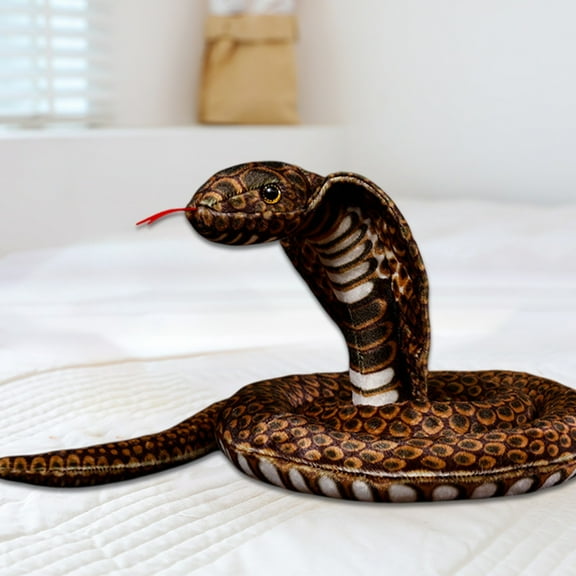 IGEED Large Stuffed Cobra Plush,43.3inch Long Snake Stuffed Animal Realistic Python Toys for Kids,Christmas Birthday Easter Valentine's Day