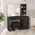 thumbnail image 5 of Veanerwood 3 Piece Modern Adjustable Vanity Table Set, Black, 5 of 11