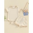 thumbnail image 2 of WIFORNT Baby Boy Girl Summer Outfit,Patchwork Crew Neck Short Sleeve Rompers,Elastic Waist Shorts 2Pcs Clothes Set, 2 of 9