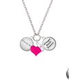 thumbnail image 2 of Delight Jewelry Silvertone Domed Jeremiah 29:11 - Hot Pink Heart Nurse Strong Zoe Necklace, 2 of 4
