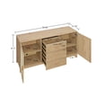 thumbnail image 3 of Manhattan Comfort Sheridan 59.05 Buffet Moderne en Canne avec Tablettes Ajustables Couleur Nature, 3 of 5