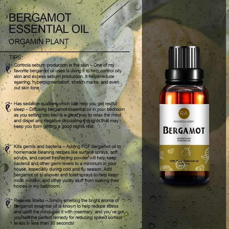 Viva Doria 100% Pure Bergamot Essential Oil, Undiluted, Food Grade, Italian  Bergamot Oil, 1 Fluid Ounce (30 mL) Natural Aromatherapy Oil
