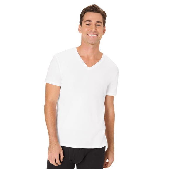 Hanes Ultimate Men's Undershirts V-Neck Pack – 3-Pack – Comfort Fit Stretch Tees – Moisture Wicking White M