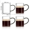 thumbnail image 5 of Bacimi Borosilicate Clear Glass Espresso cups 3oz / 90ML, Smoke Handle Set of 4, 5 of 7