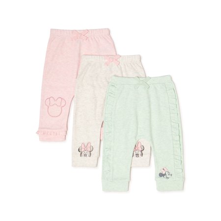 Minnie Mouse Baby Girl’s Jogger Pants, 3-Pack