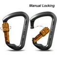 thumbnail image 3 of Heavy Duty Locking Carabiner ,Carabiner Hiking Clips With Screwgate,30KN Aluminum Magnesium Alloy Durable D-Ring Rock Climbing Carabiner,Excellent for Outdoor, Camping, Hiking, Hammock, 3 of 7