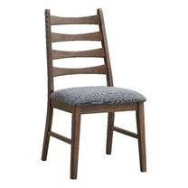 ACME Mayah Wood and Fabric Upholstered Side Chair in Dark Gray/Walnut (Set of 2)